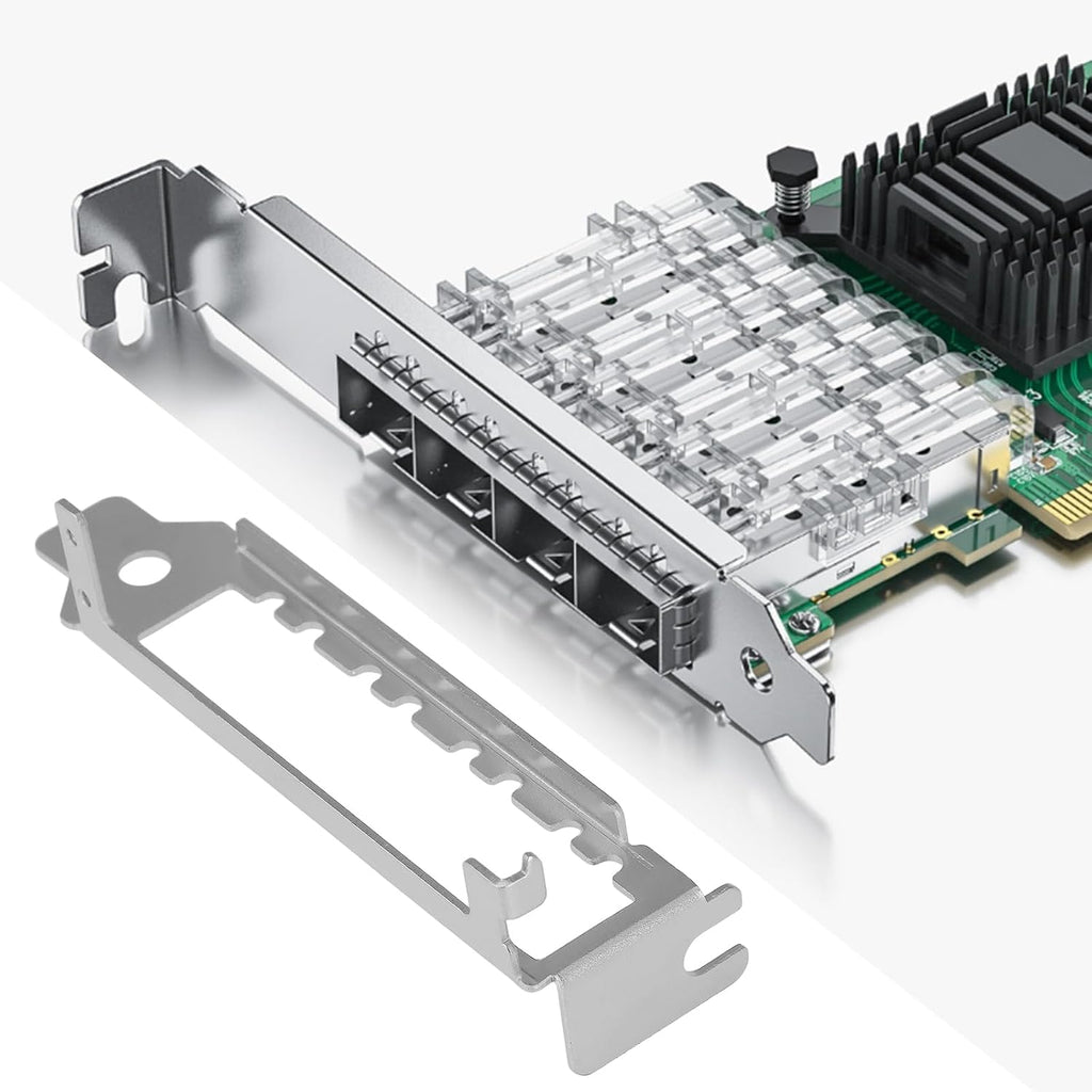 2pcs Network Card Low Profile Bracket with 4 Screw Compatible with Intel X710-DA4 I350-F4