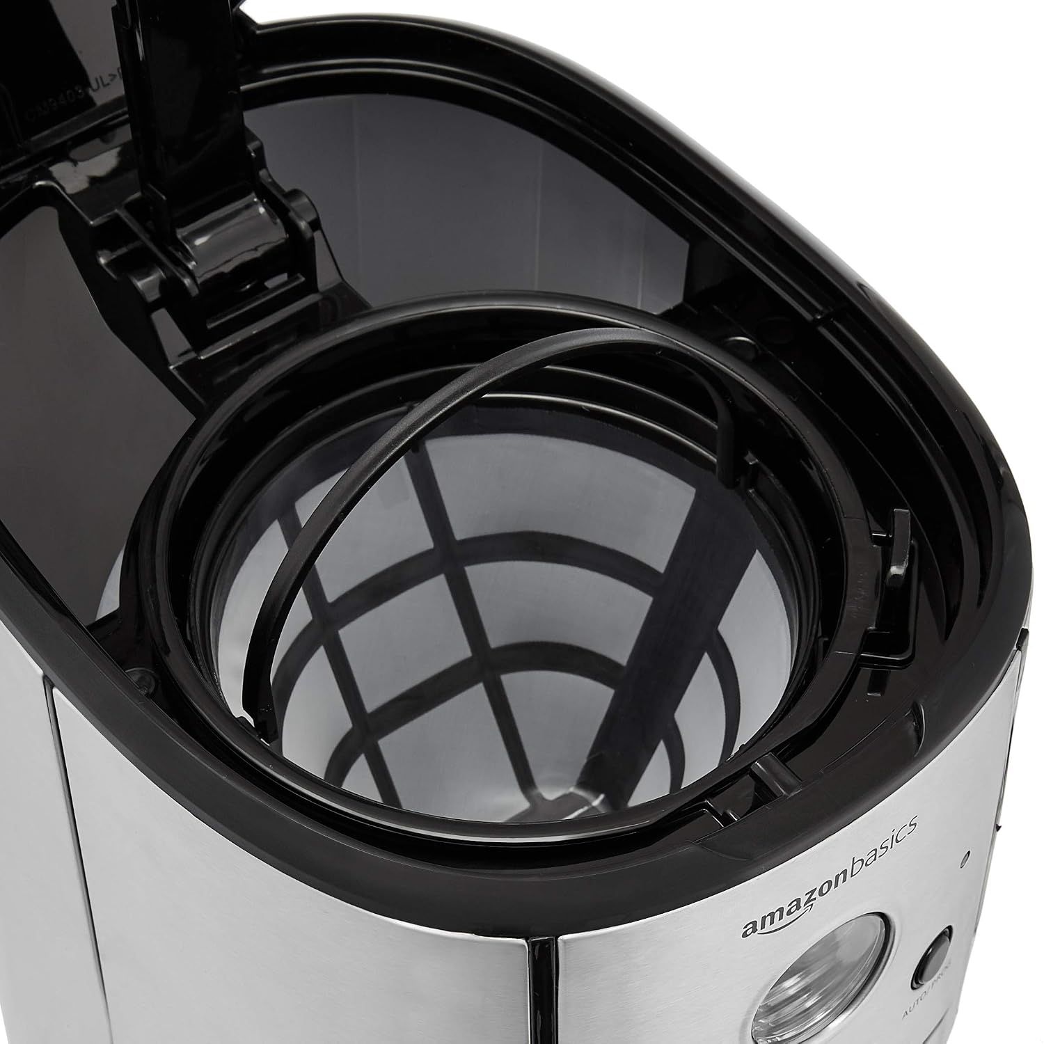 Programmable Coffeemaker with Carafe and Reusable Filter, Stainless Steel, 12 Cups, Black