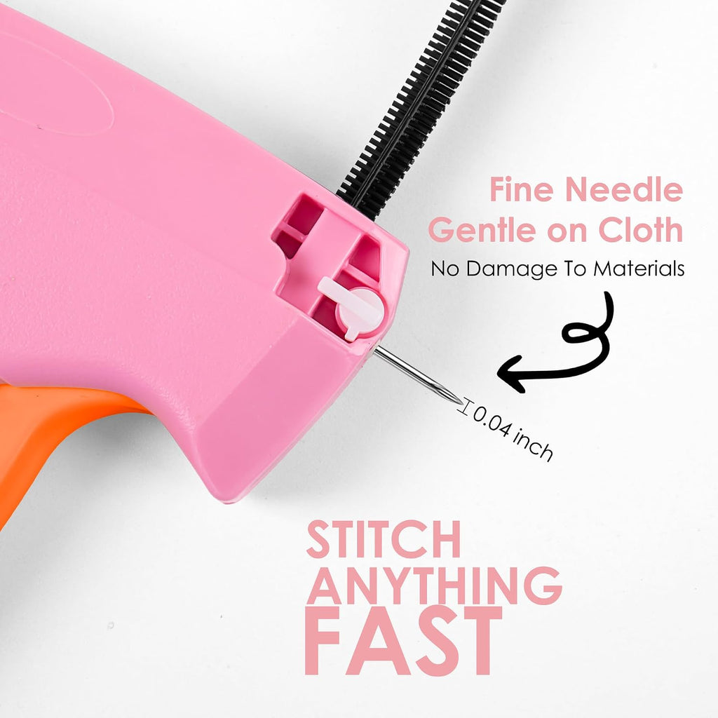 Stitch Gun for Clothes - Handheld Stitch Gun Quick Clothing Fixer - Tagging Gun - Includes 6 Needle, 1000 Black