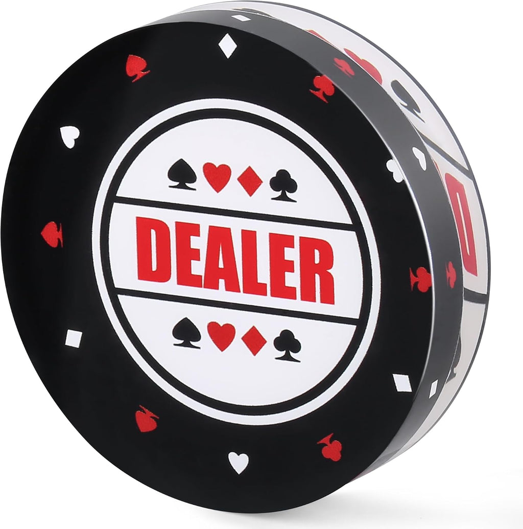 Acrylic Poker Dealer Button - Professional Casino-Grade Accessory for Home Games & Tournaments, Poker Gifts for Men