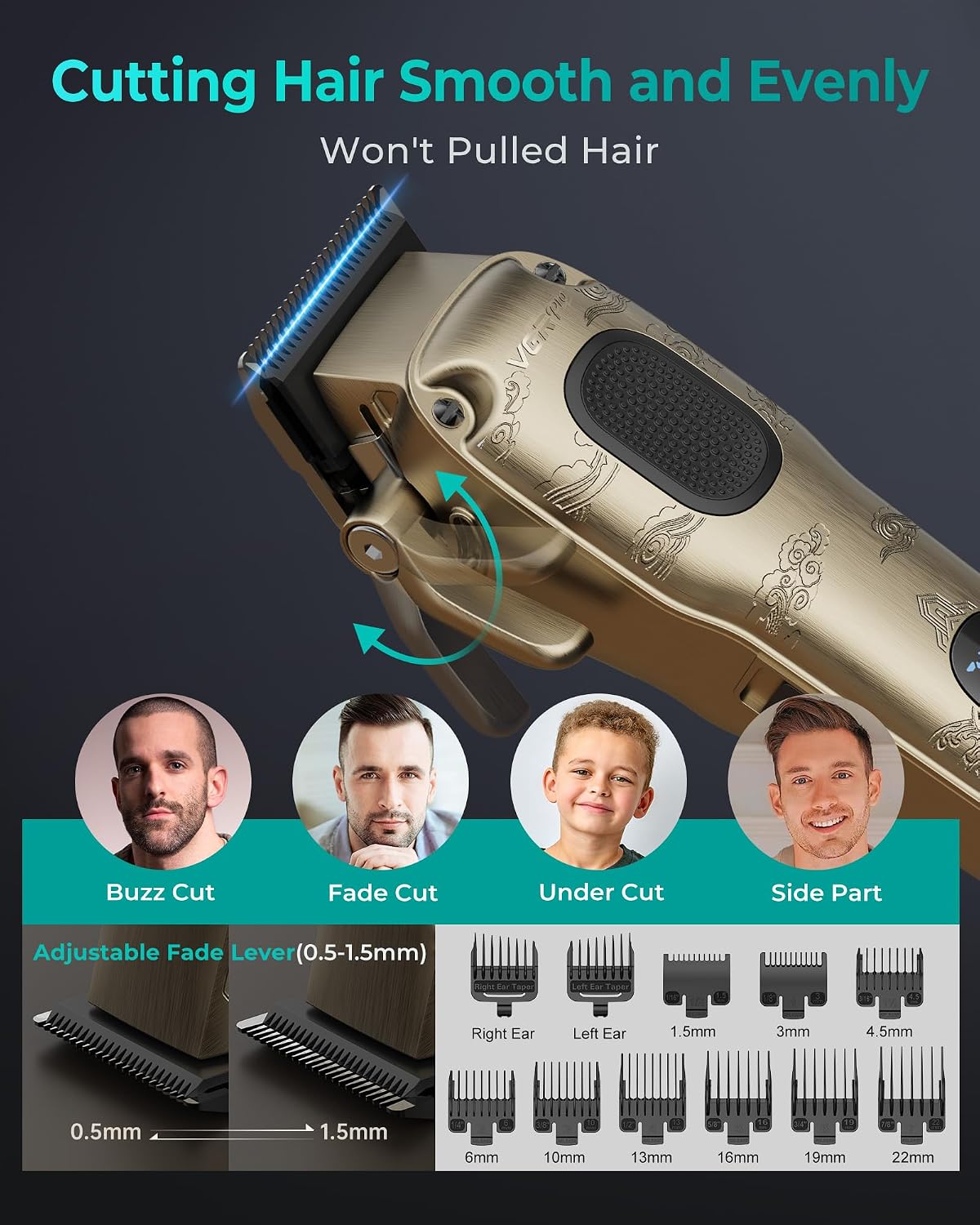 Hair Clippers for Men Professional, Cordless & Corded Barber Clipper | Clippers for Hair Cutting with Package Case