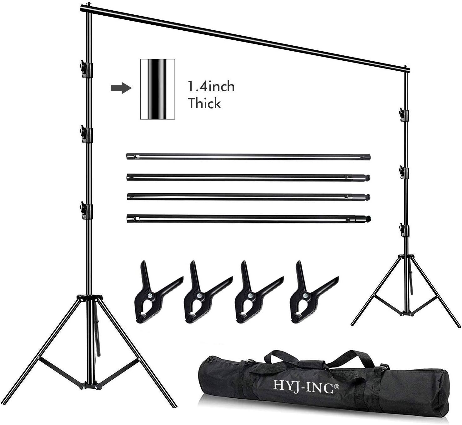 10 x 10Ft Photo Video Studio Heavy Duty Adjustable Muslin Backdrop Stand Background Support System Kit for