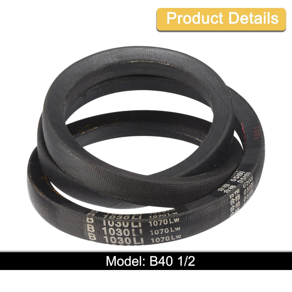 uxcell 3pcs B40 1/2 Classic Wrapped V-Belt, 43" Outer Circ B Profile V-Belt