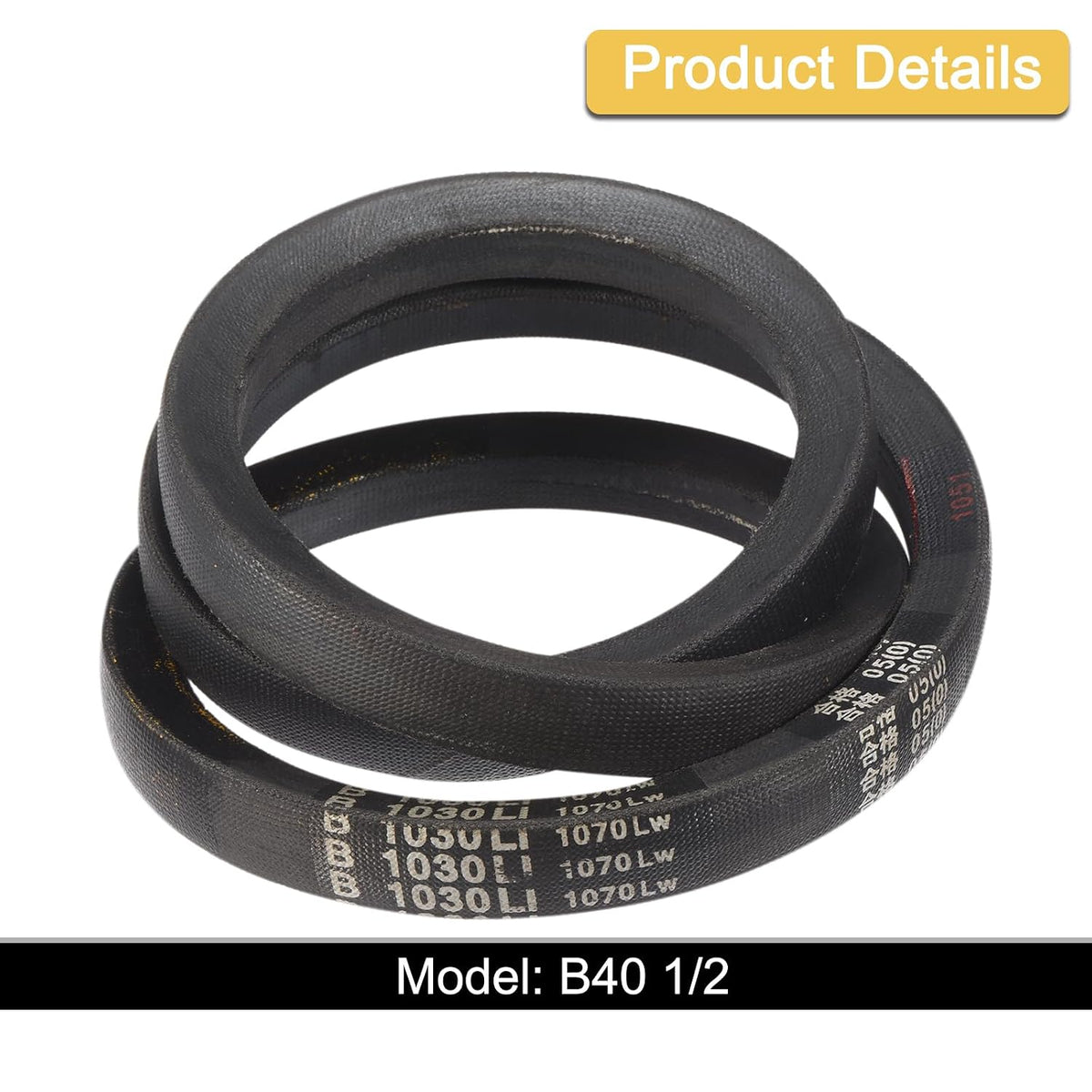 uxcell 3pcs B40 1/2 Classic Wrapped V-Belt, 43" Outer Circ B Profile V-Belt