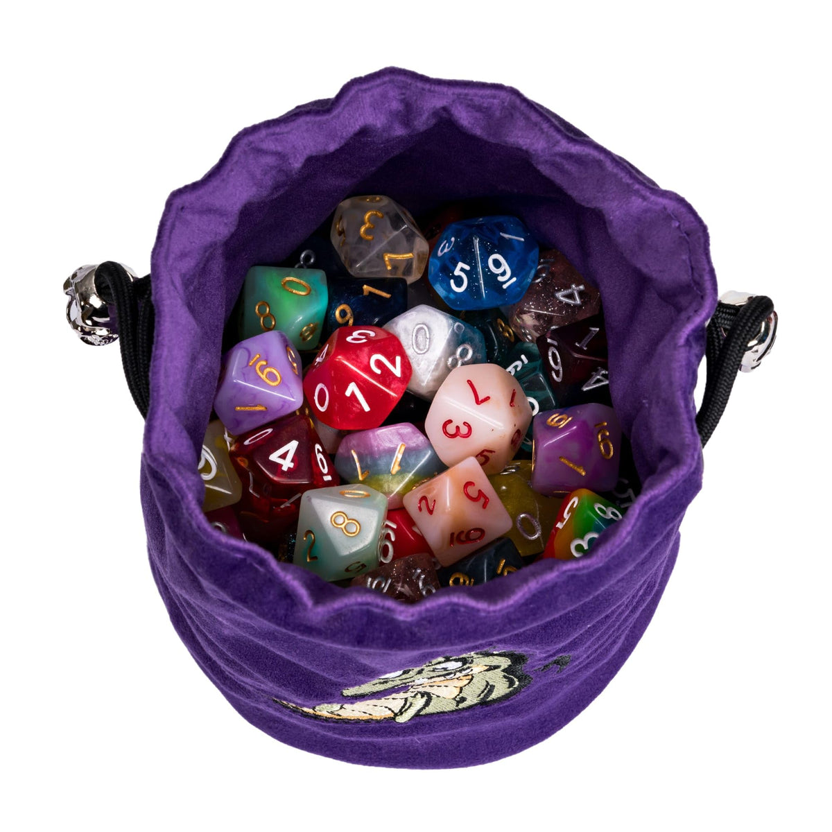 Large RPG Dice Bag Purple Dice Storage Bag for Role Playing Games