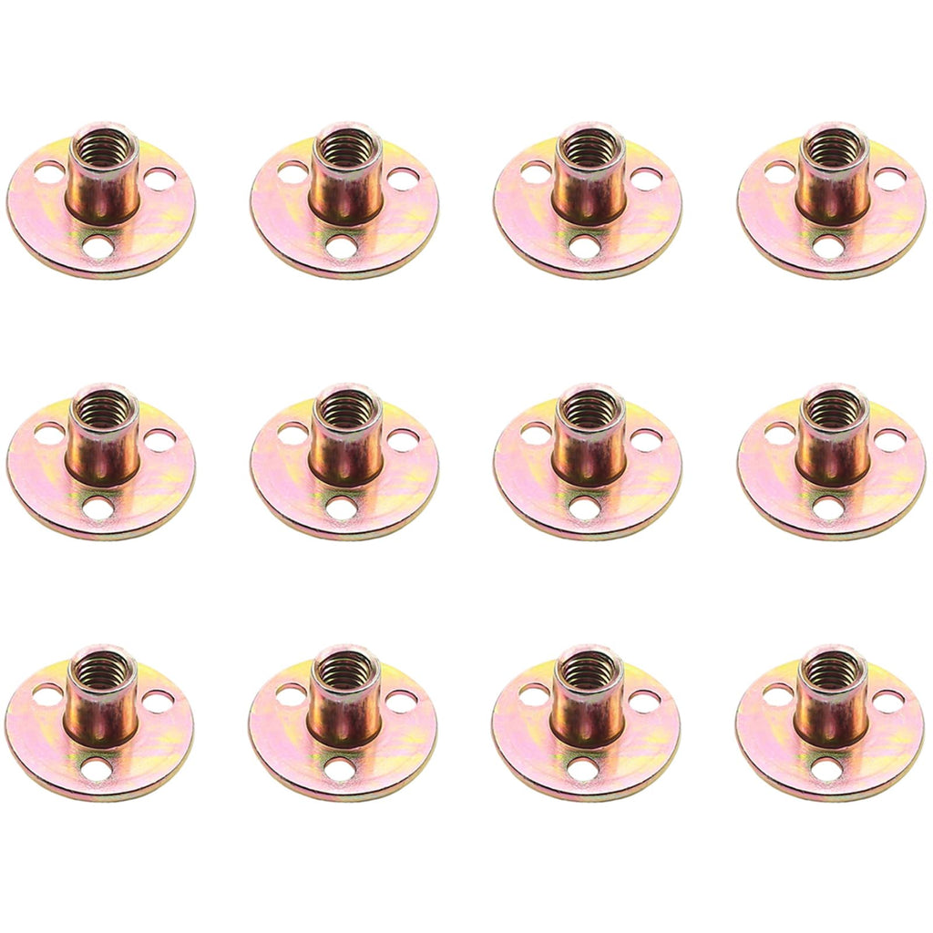 Tayffency 12Pcs 3/8"-16 Brad Hole Tee Nut Zinc Plated Carbon Steel