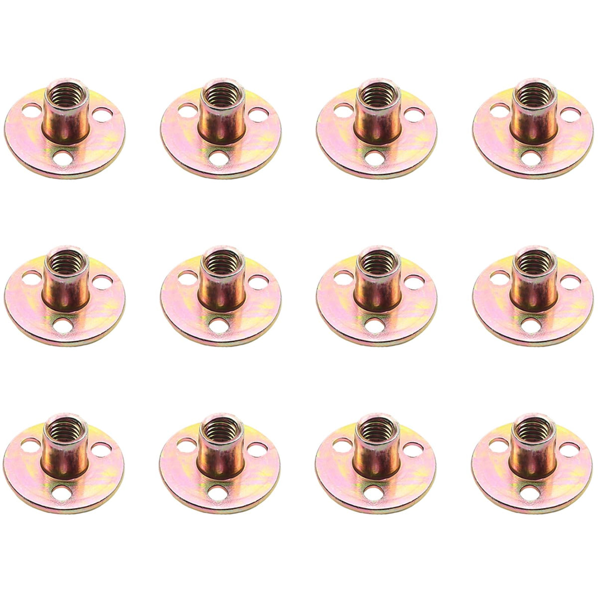Tayffency 12Pcs 3/8"-16 Brad Hole Tee Nut Zinc Plated Carbon Steel