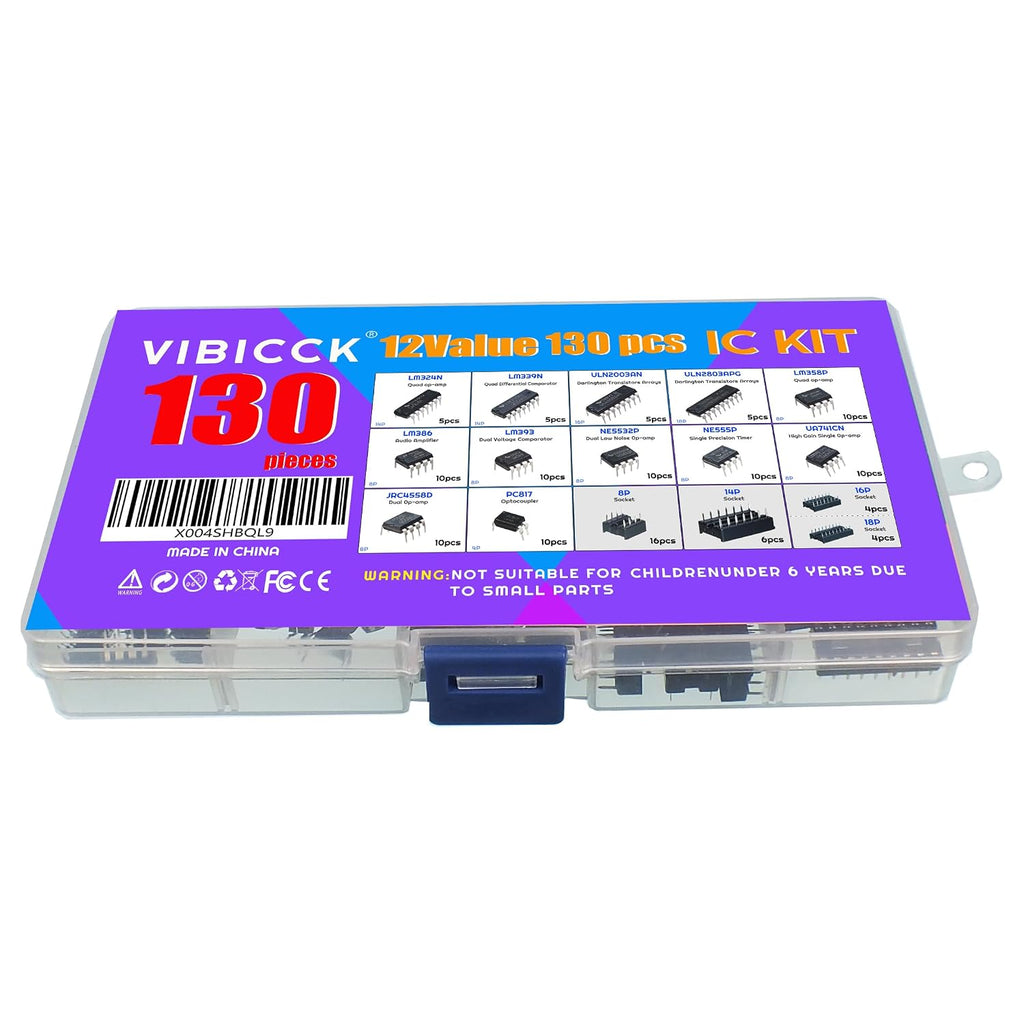 12Value 130pcs Darlington Optocoupler Timer IC Assortment Kit