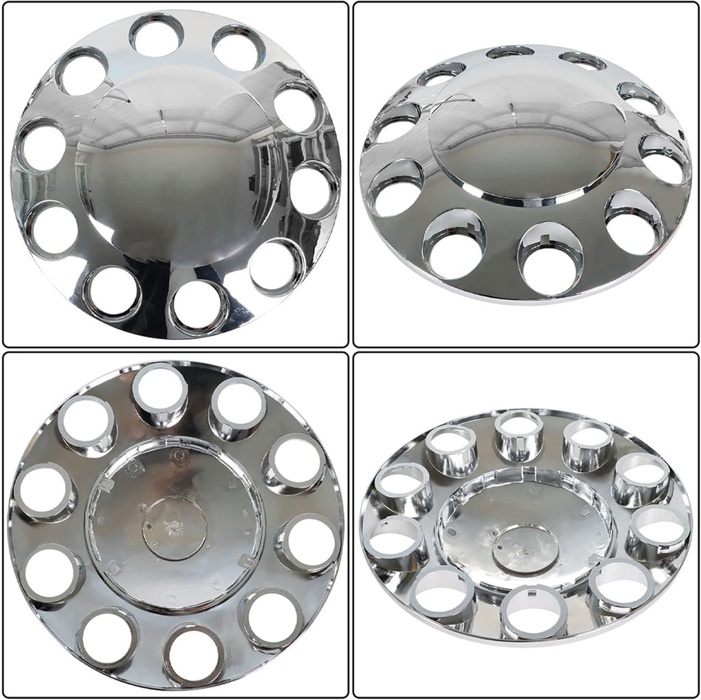Chrome Front and Rear Hub Cover Wheel Axle Cover Center Caps Kit with 33mm Lug Nut Covers Replacement for 20 in &