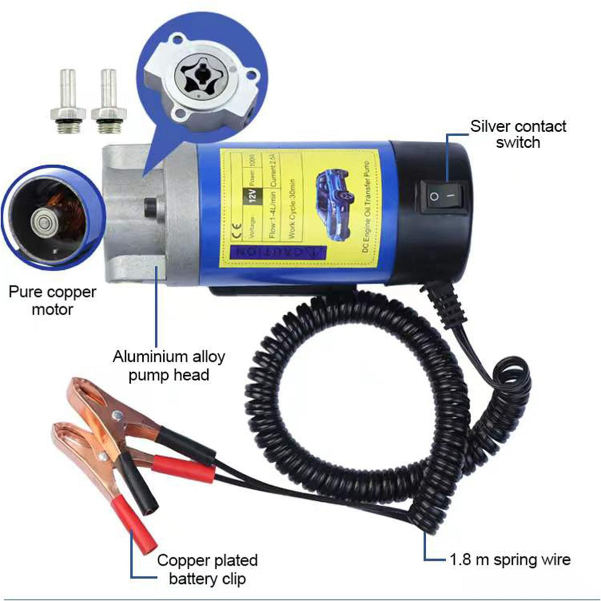 AIGMlSON 12V 100W Engine Oil Pump