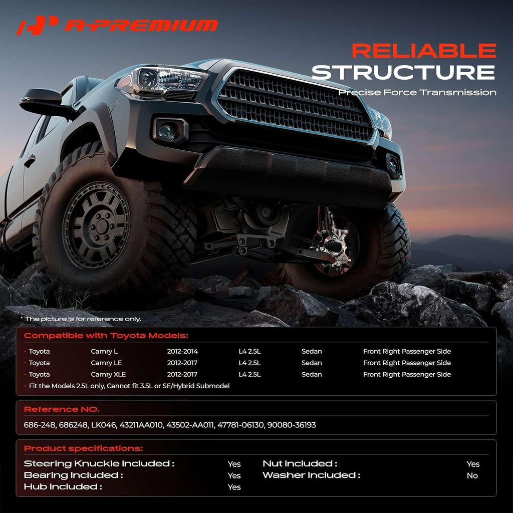 A-Premium Front Right Steering Knuckle & Wheel Bearing Hub Assembly
