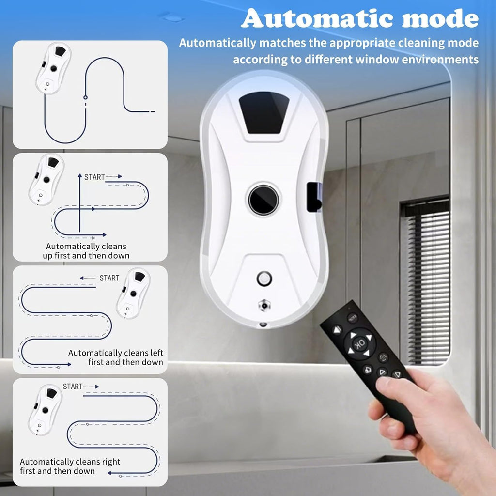 Window Cleaning Robot, Window Cleaner Robot Auto Spray, Automatic Cleaning with Intelligent Path Planning, 5600Pa