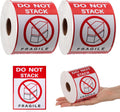 2 Rolls 3" x 4" 1000 Labels Do Not Stack Stickers, Heavy Duty Warning Labels for Shipping Boxes, Fragile Packages &