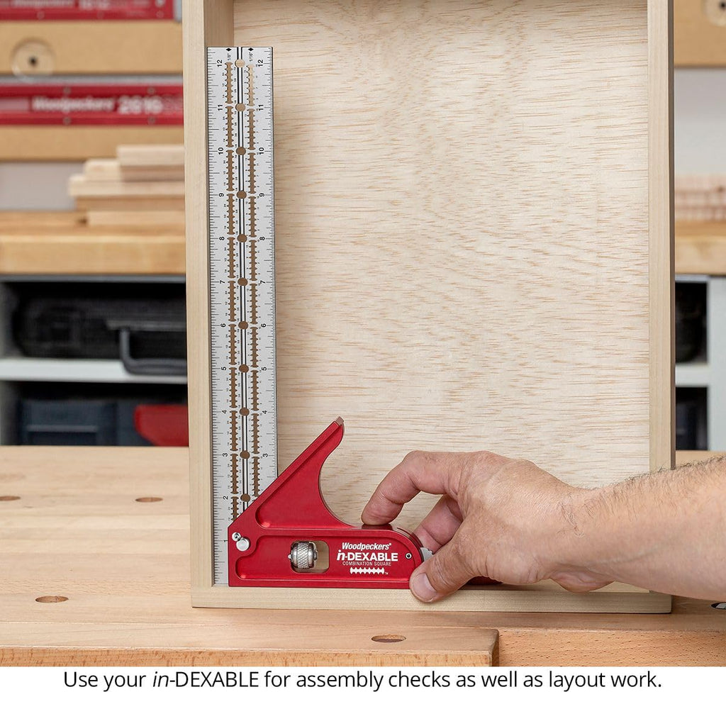 Woodpeckers inDexable Square System, 18 Inch XL Combination Square, Feature Packed Woodworking Tool