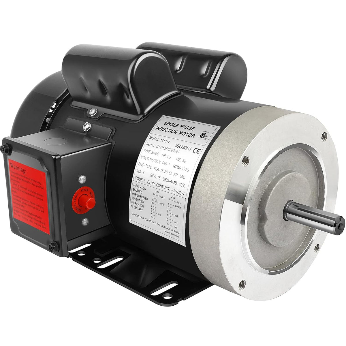 1.5HP General Electric Motor Single Phase 1750RPM 115/230V CW/CCW TEFC