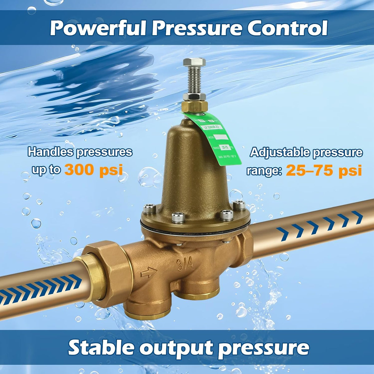LF25AUB-Z3 3/4" Pressure Reducing Valve, Cast bronze alloy