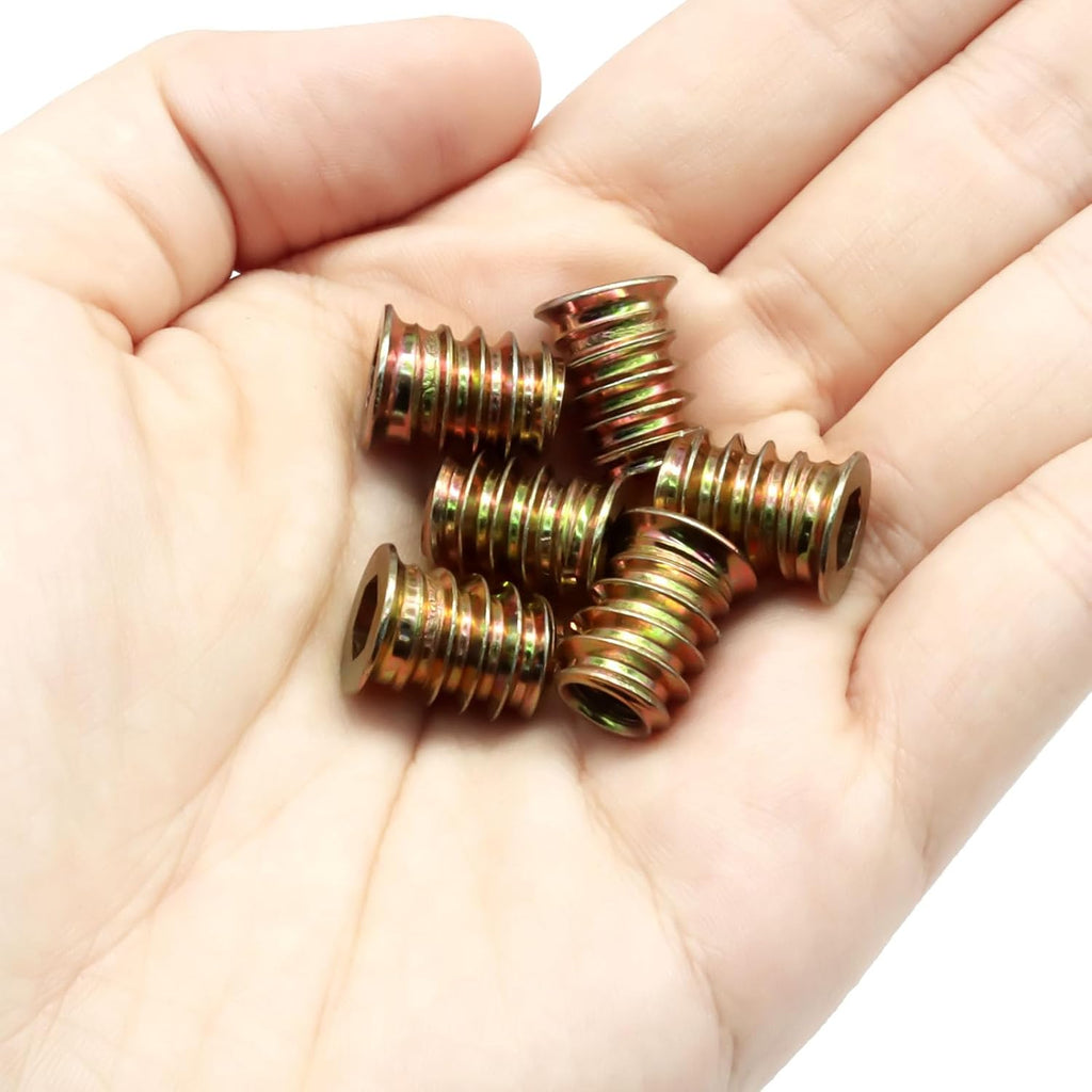 Piutouyar 20 Pcs M6x15mm Threaded Inserts Nuts for Wood