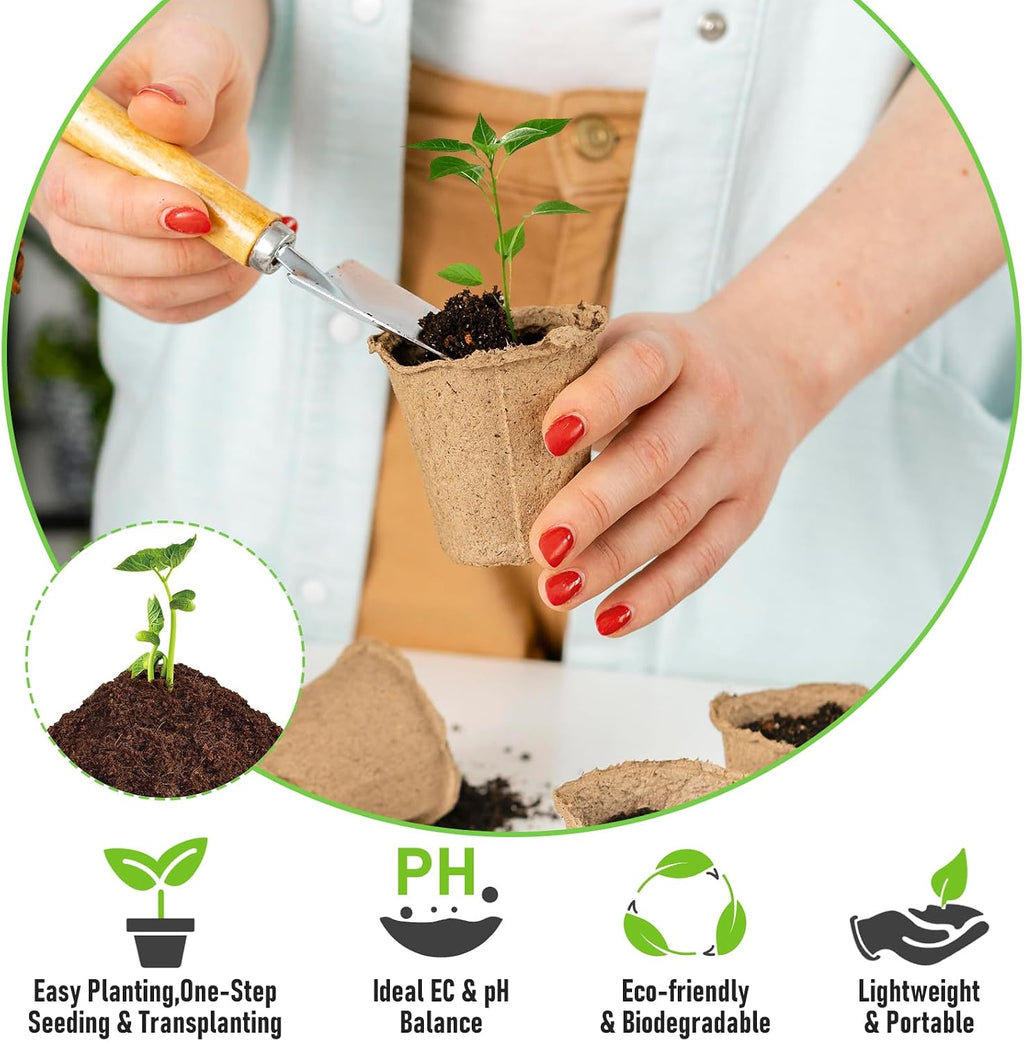 100 Pcs 30mm Organic Coco Coir Seed Starter Soil, Compressed Coconut Coir Potting Soil Mix for Seed Starting, Coconut