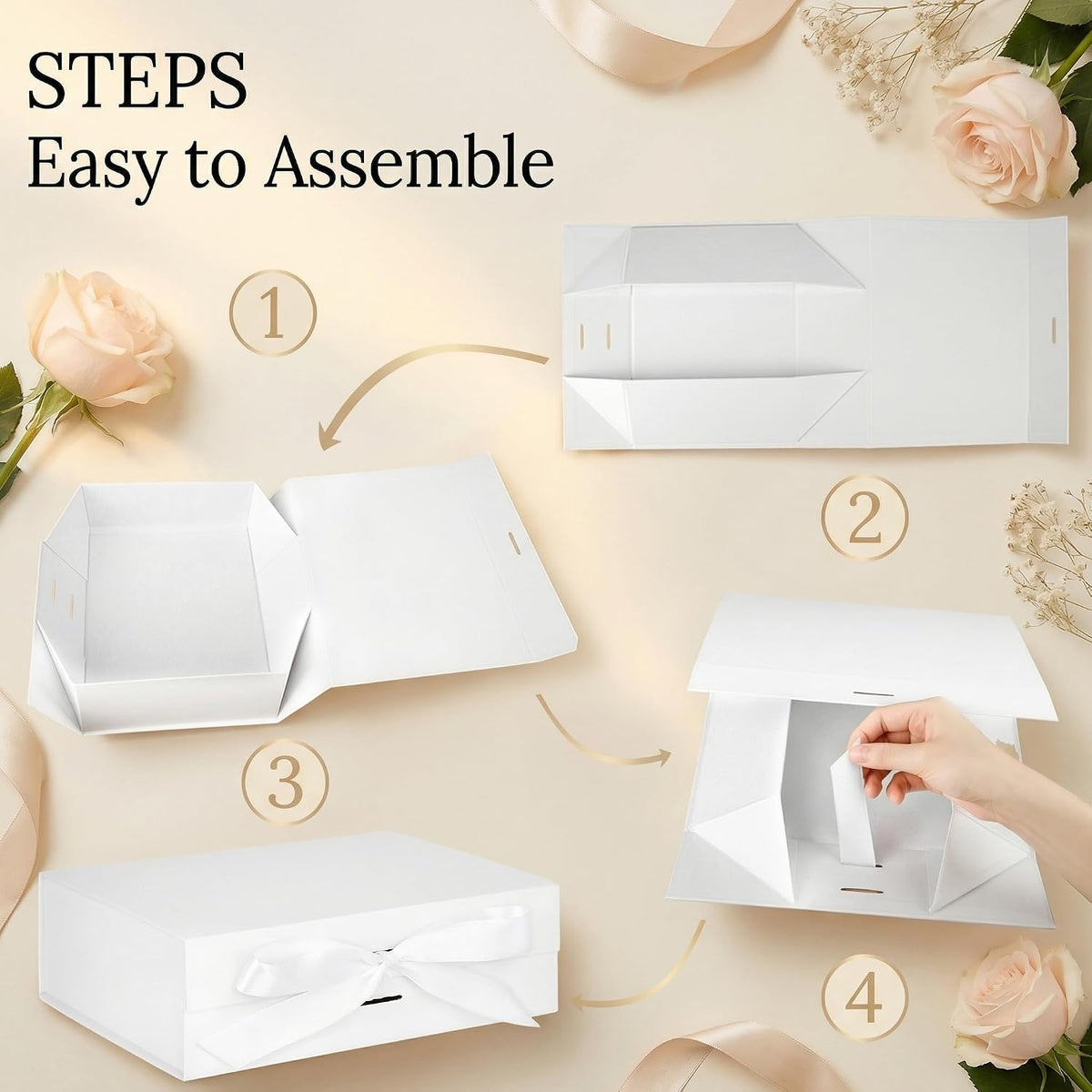 White Magnetic Gift Box, 10.5 X 7.5 X 3.1 inches