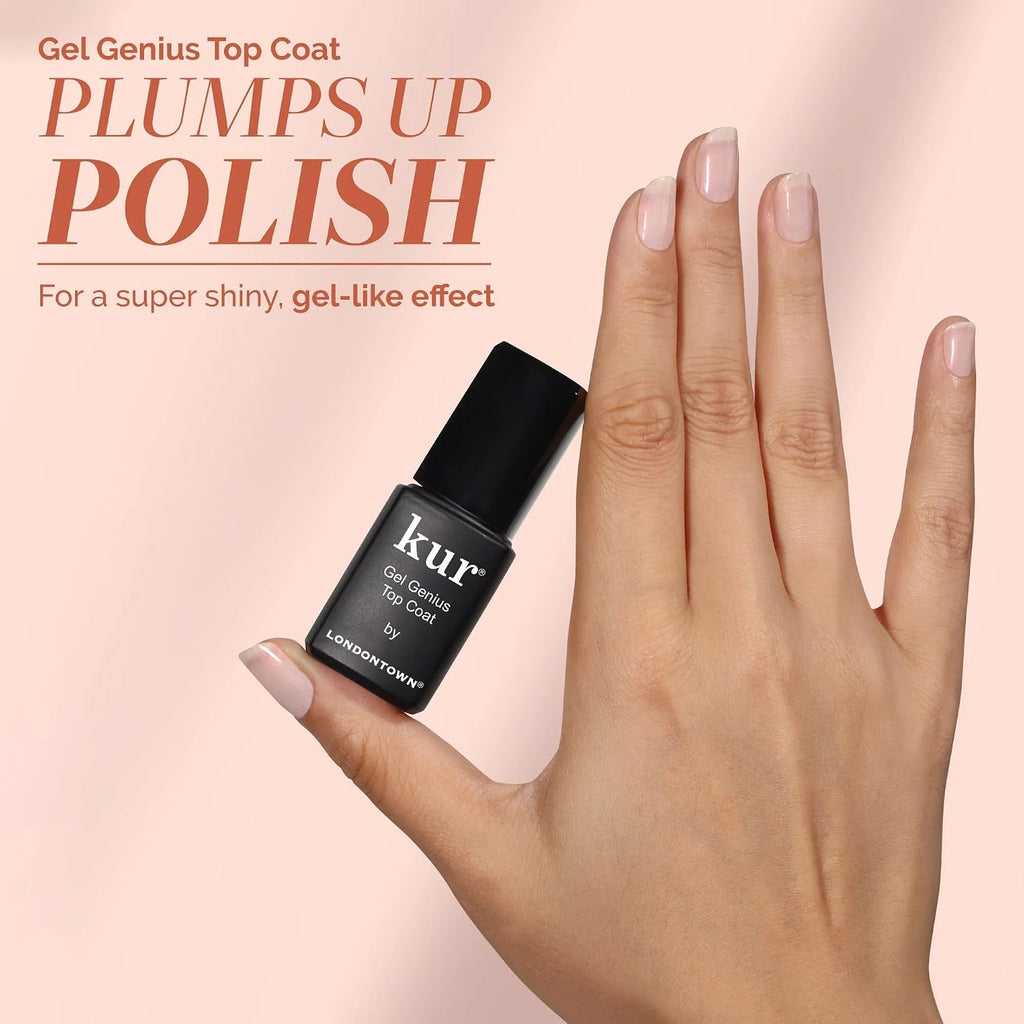 Nail Concealer and Gel Genius Top Coat Duos, Brighten and Illuminate Nails in One Step, High Gloss Chip-Resistant