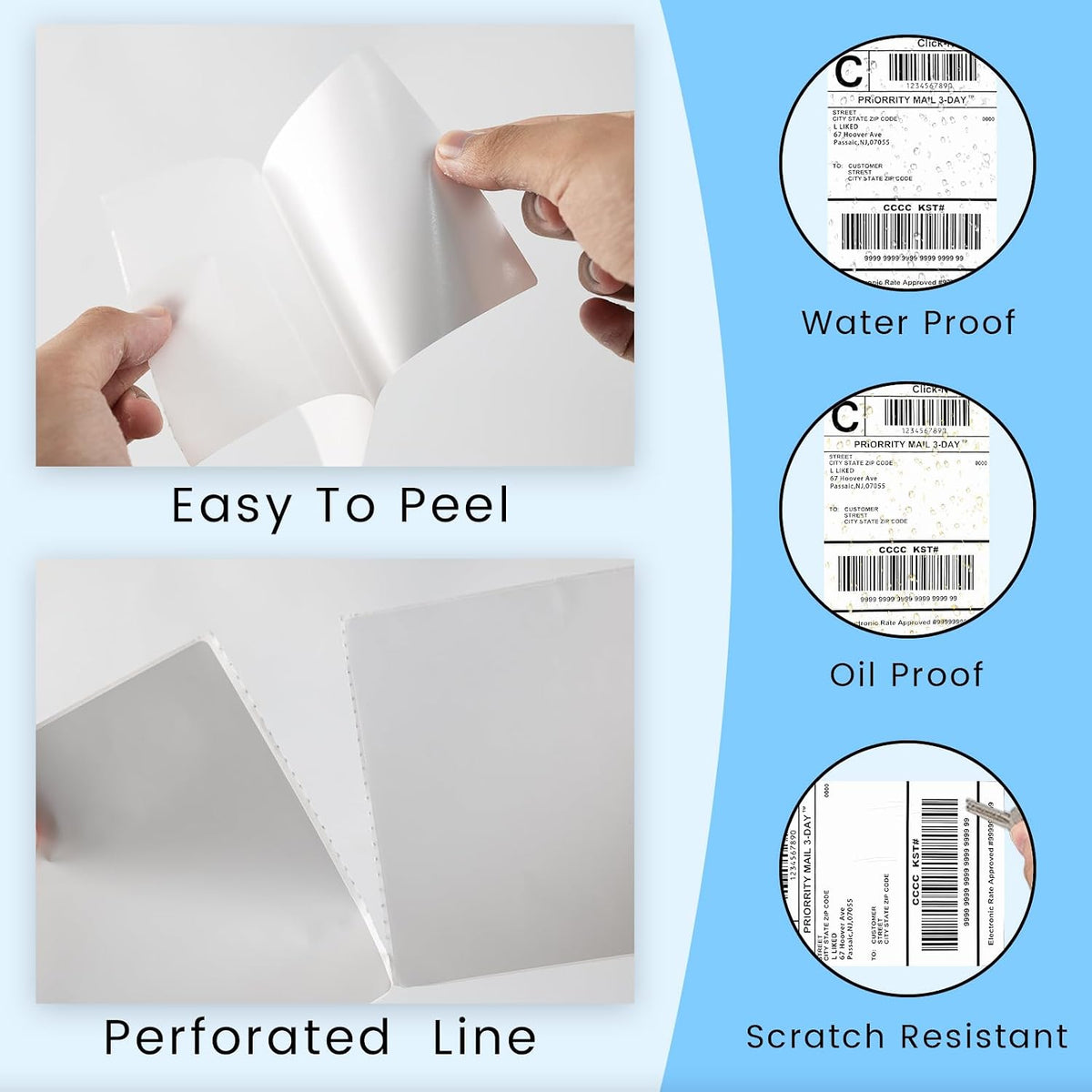 200 Pcs 4"x6" Blank Removable Labels for Storage Bins No Residue