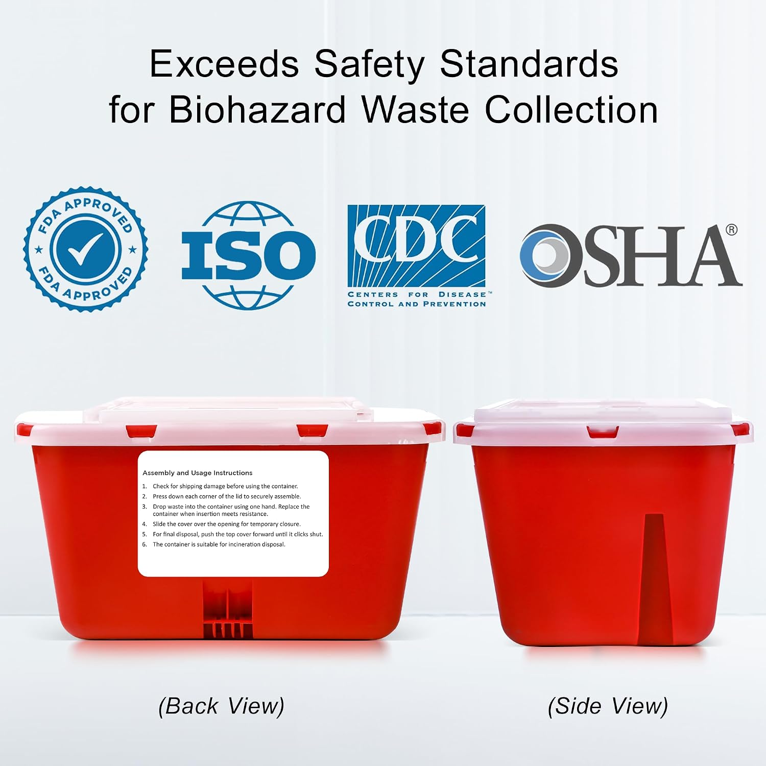 Sharps Container - Large Sharps Containers for Home Use, Needle Disposal | 1 Gallon (Pack of 1), Puncture-Resistant