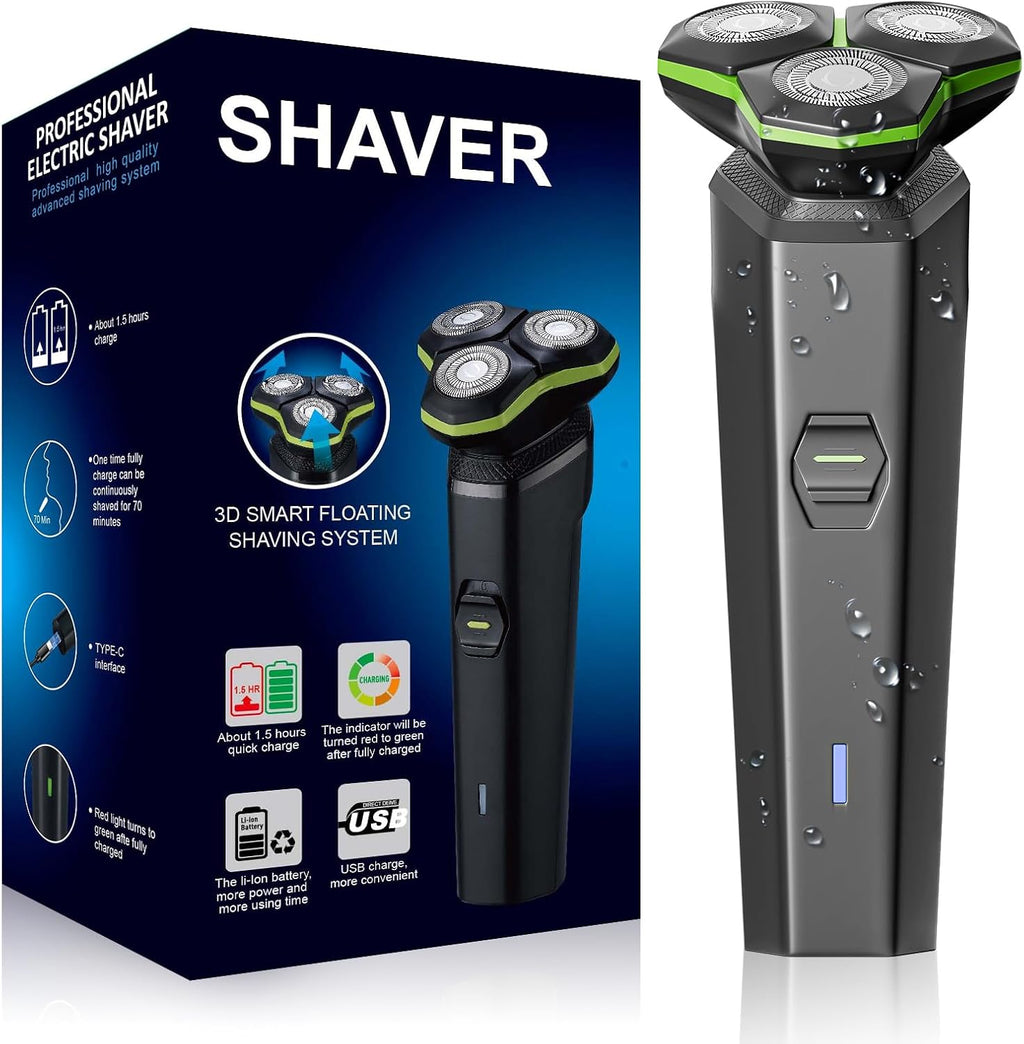 Electric Razor for Men - Electric Shavers for Men with Magnetic Detachable Head, 3D Floating Head, Ideal for Travel