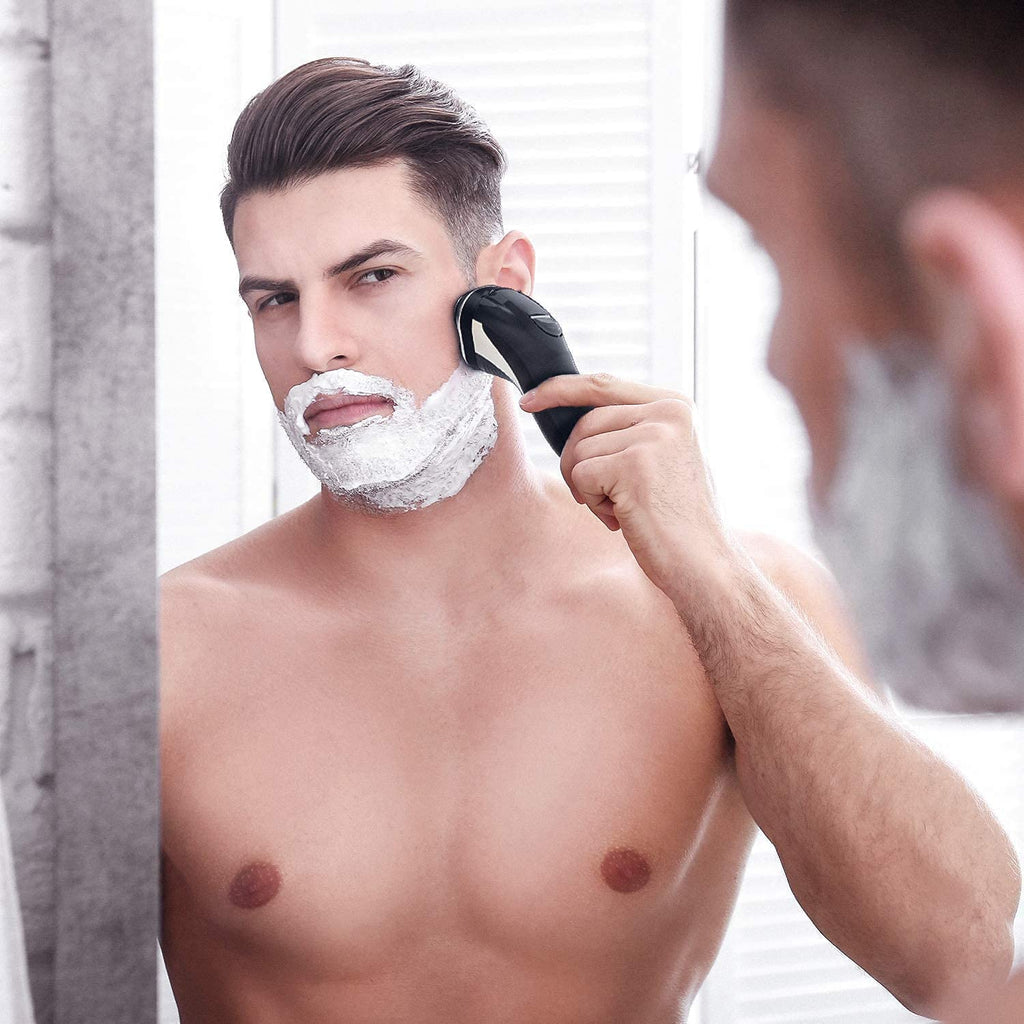 Electric Shaver Rotary Razor Men Cordless Beard Trimmer Pop-Trimmer Waterproof