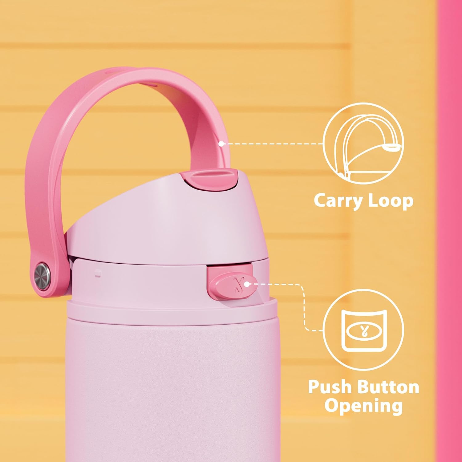 24 oz Insulated Water Bottle for Sports: Meoky Stainless Steel Water Bottle with 2-in-1 Straw and Spout Lid - Leak
