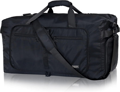 65L Duffle Bag with Shoes Compartment, Foldable Travel Duffel Bags for Men Women, Large Packable Travel Bag Water