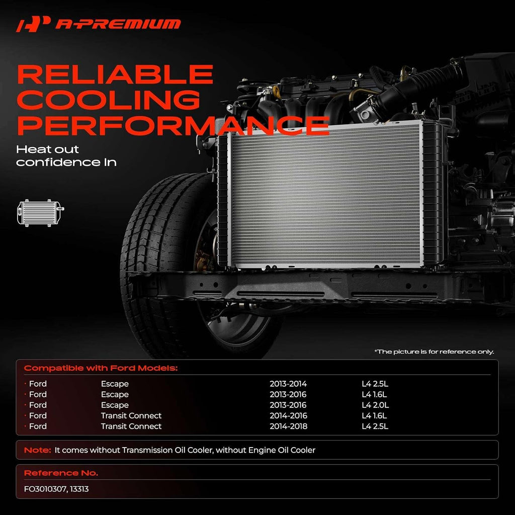 A-Premium Engine Coolant Radiator Assembly Compatible with Ford