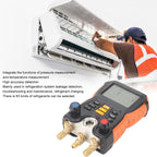 HVAC Manifold Digital 2-in-1 Meter for Air Conditioning Heat Pump Systems Temperature Test Tool Refrigeration Systems