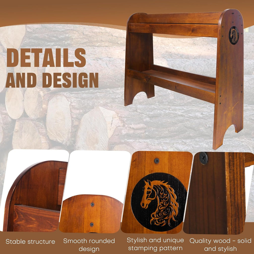 Solid Wood Saddle Rack, Heavy Duty Horse Saddle Stand