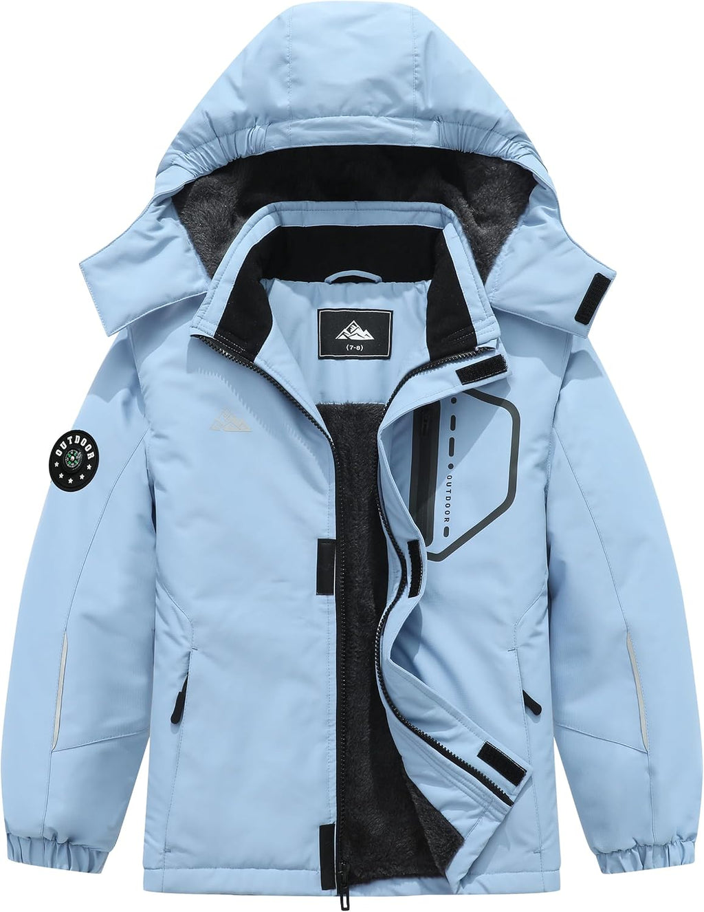 Boys Winter Warm Skiing Jacket Kids Snow Coat | Thick Fleece lined Waterproof Windproof Rain Jacket with Detachable Hood