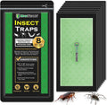 Extra Large Insect Traps (8 Traps) | Non-Toxic Extra Sticky Pre-Baited Glue Board, Trap & Kill Most Crawling Insects
