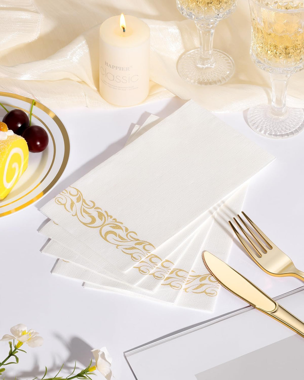 200 Pack 3-Ply Disposable Napkins - Soft & Absorbent