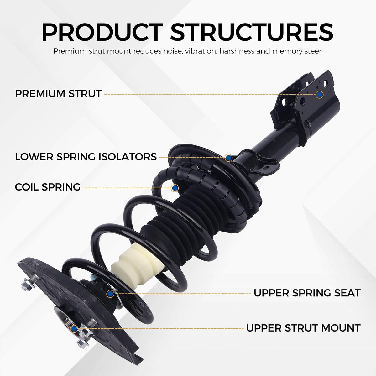 PAROD 2PCS Rear Shock Absorber Struts Fit 2000-2011 Chevy Impala