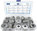 290 Pcs Flat Washers for Screws, Stainless Steel Fender Washers Assortment