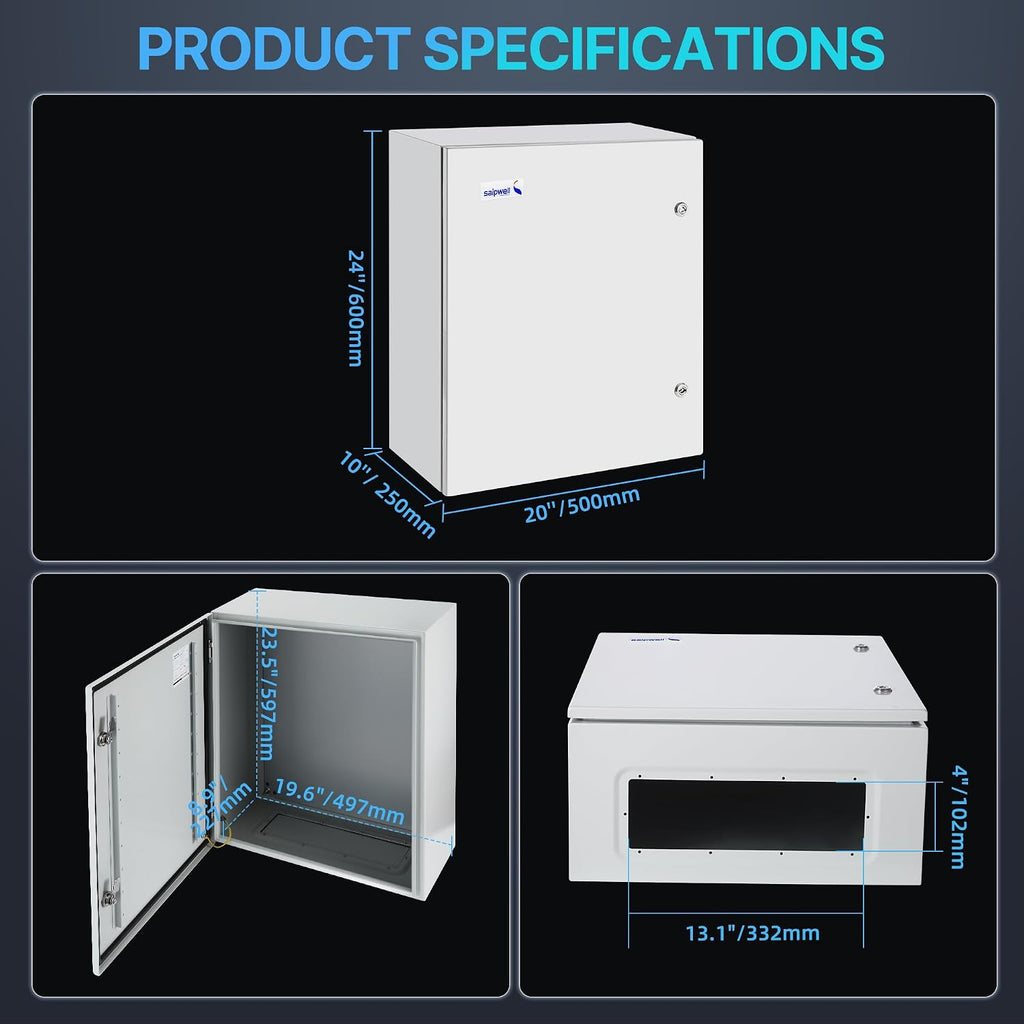 24x20x10 Inch NEMA Enclosure Metal Outdoor Electrical Box