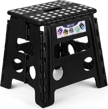 Folding Step Stool, 13 inch Non-Slip Foldable Stools Up to 300 LBS, Step Stool with Handle, Lightweight for Kitchen