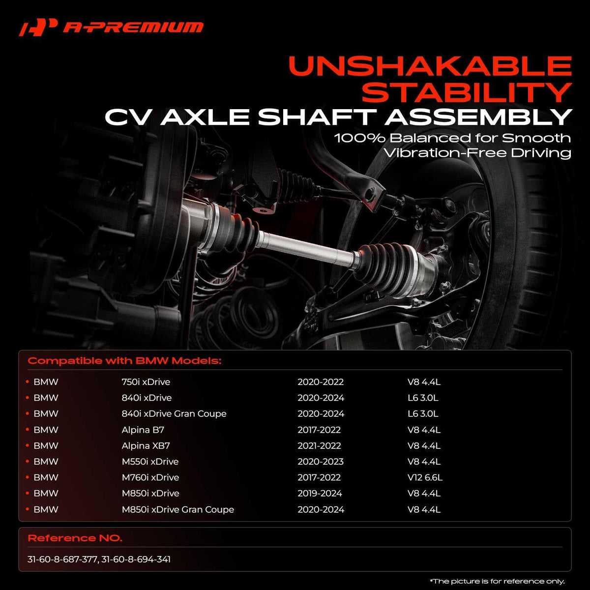 A-Premium Front Left Driver Side CV Axle Shaft Assembly