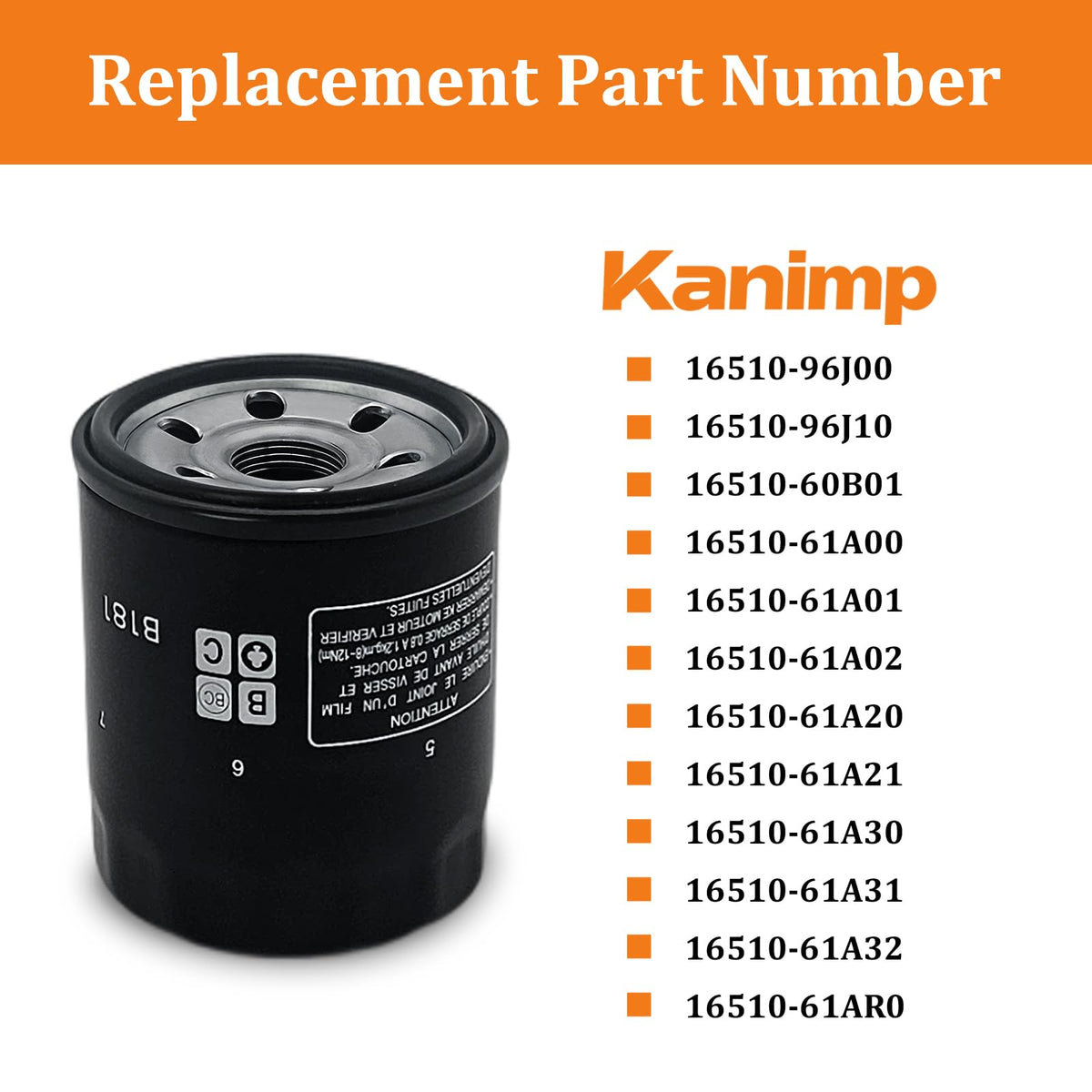 16510-96J00 16510-96J10 Oil Filter Fits for Suzuki