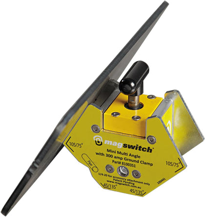 Mini Multi Angle Welding Magnet - for Metal Fabrication Welding Accessories and Tools, with 300 Amp Grounding Clamp