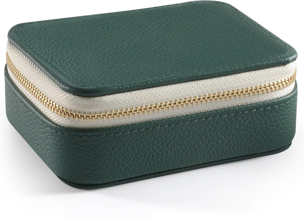 Genuine Leather Travel Pill Organizer Box Case 1 Times a Day for Purse for Women, Cute Medicine Pill Holder