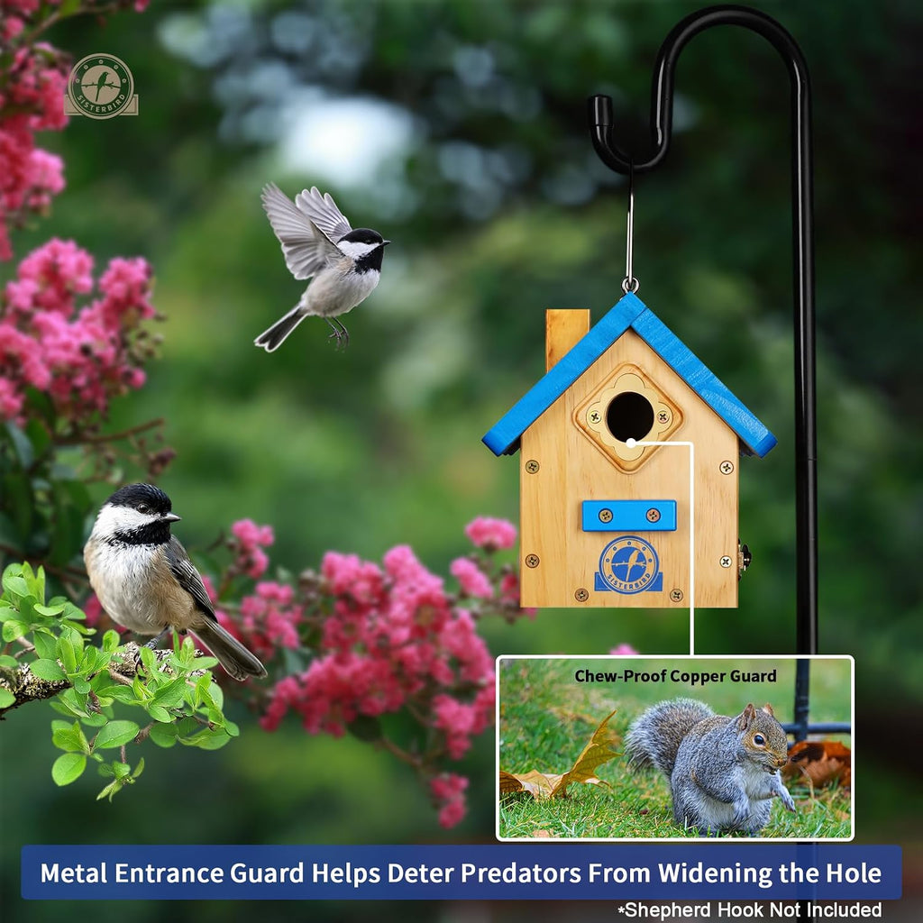 Birdhouses for Outdoors, Blue Hanging Wren House, Warming Gifts