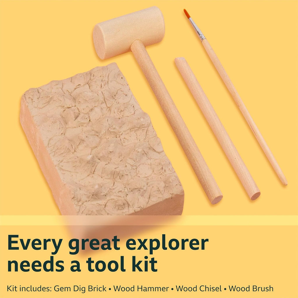 BBC Earth Excavate & Discover Gemstone Dig, Dig Up 9 Real Gemstones & Make Keychains, Rock Digging Excavation Kit