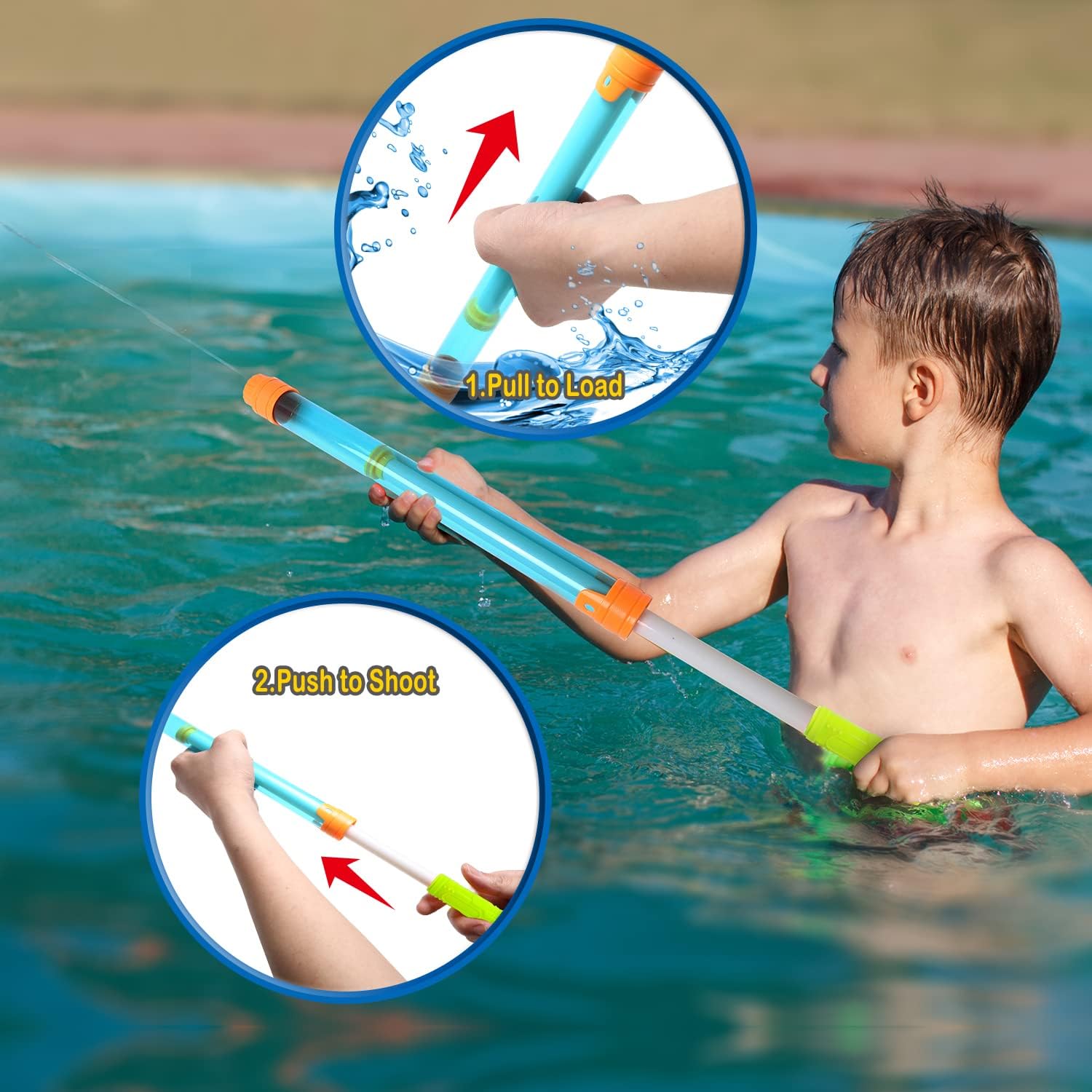 Water Soaker Blaster, 16 Pack Pool Water Guns Bulk, 35 ft Range Squirt Guns for Kids, Water Squirter Shooter for