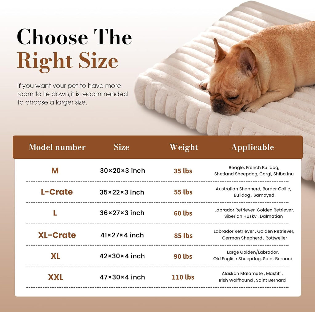Dog Beds for Large Sized Dog, Orthopedic Pet Bed with Waterproof Lining, Soft Short Plush Surface & Egg Crate Foam