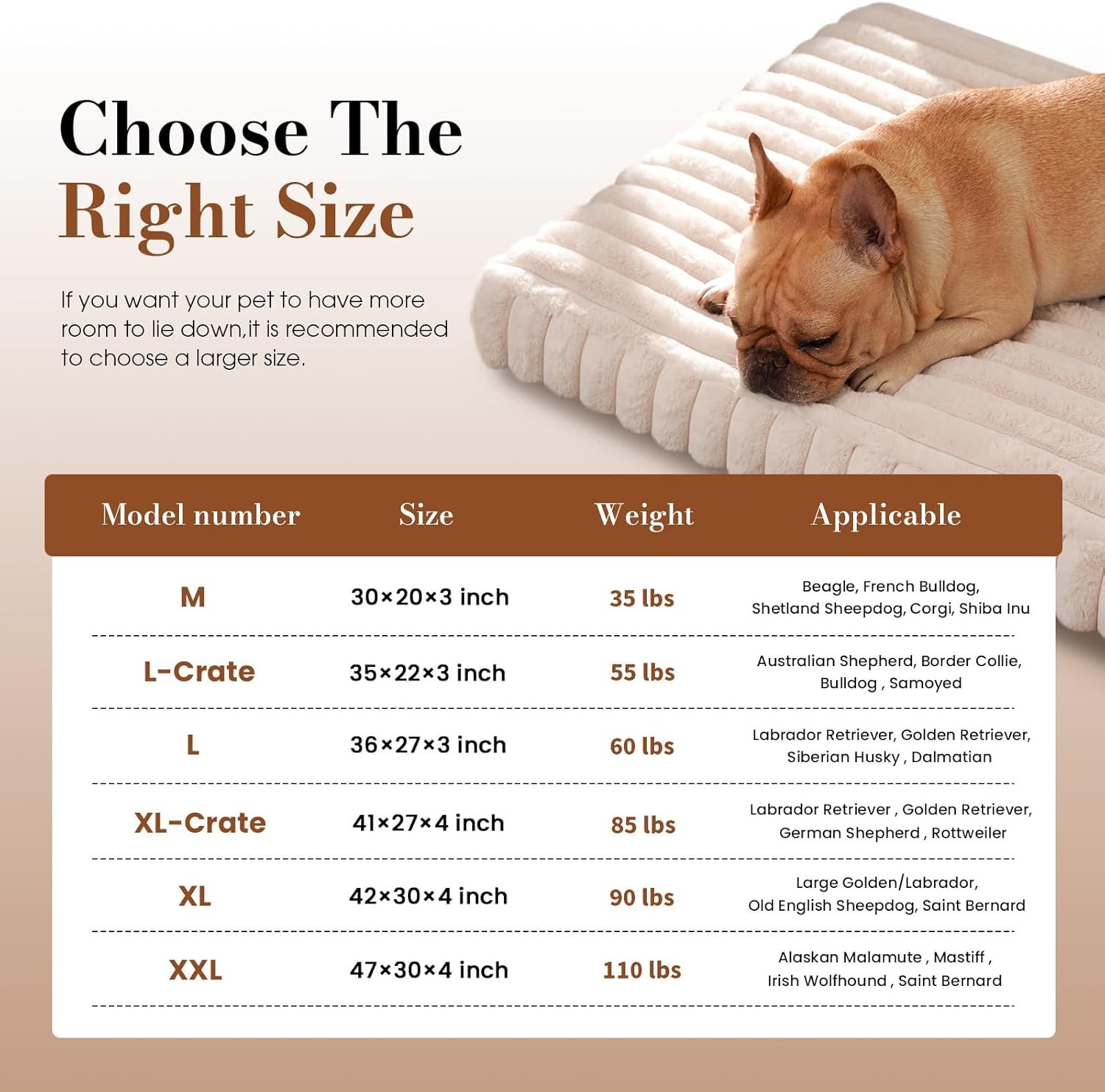 Dog Beds for Large Sized Dog, Orthopedic Pet Bed with Waterproof Lining, Soft Short Plush Surface & Egg Crate Foam