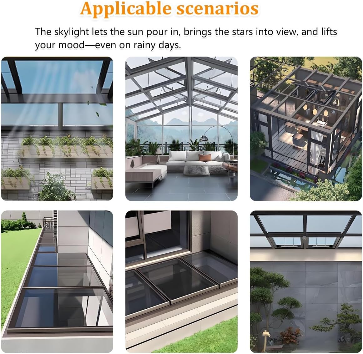 Roof Hatch Roof Skylight with Reinforced Glass, Sloped Flat Roof Lighting Well Window For Indoor Attic with